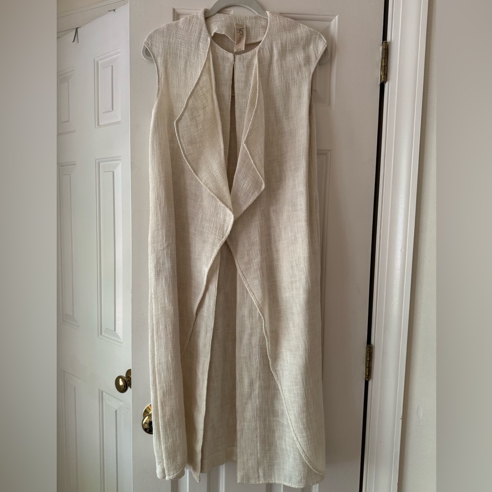 Zero + Maria Cornejo Woven Cream Duster Vest